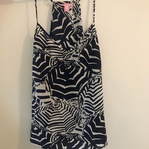 Lilly Pulitzer Silk Umbrella Print Top - Medium